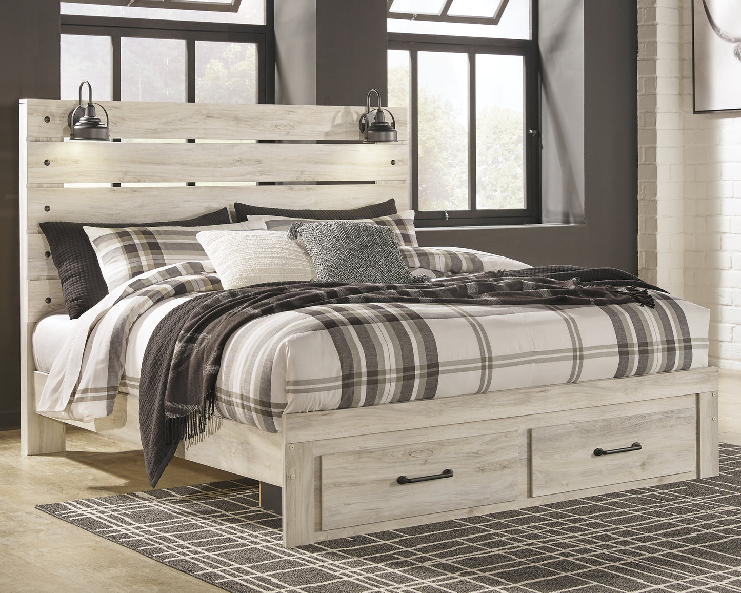 Cambeck  Panel Bed With 2 Storage Drawers