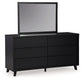 Danziar King Panel Bed with Mirrored Dresser and 2 Nightstands