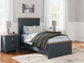 Landocken Twin Panel Bed with Mirrored Dresser and Nightstand