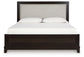 Neymorton King Upholstered Panel Bed with 2 Nightstands