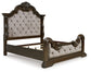 Maylee King Upholstered Bed with Mirrored Dresser