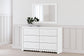 Mollviney Full Panel Storage Bed with Mirrored Dresser and Nightstand