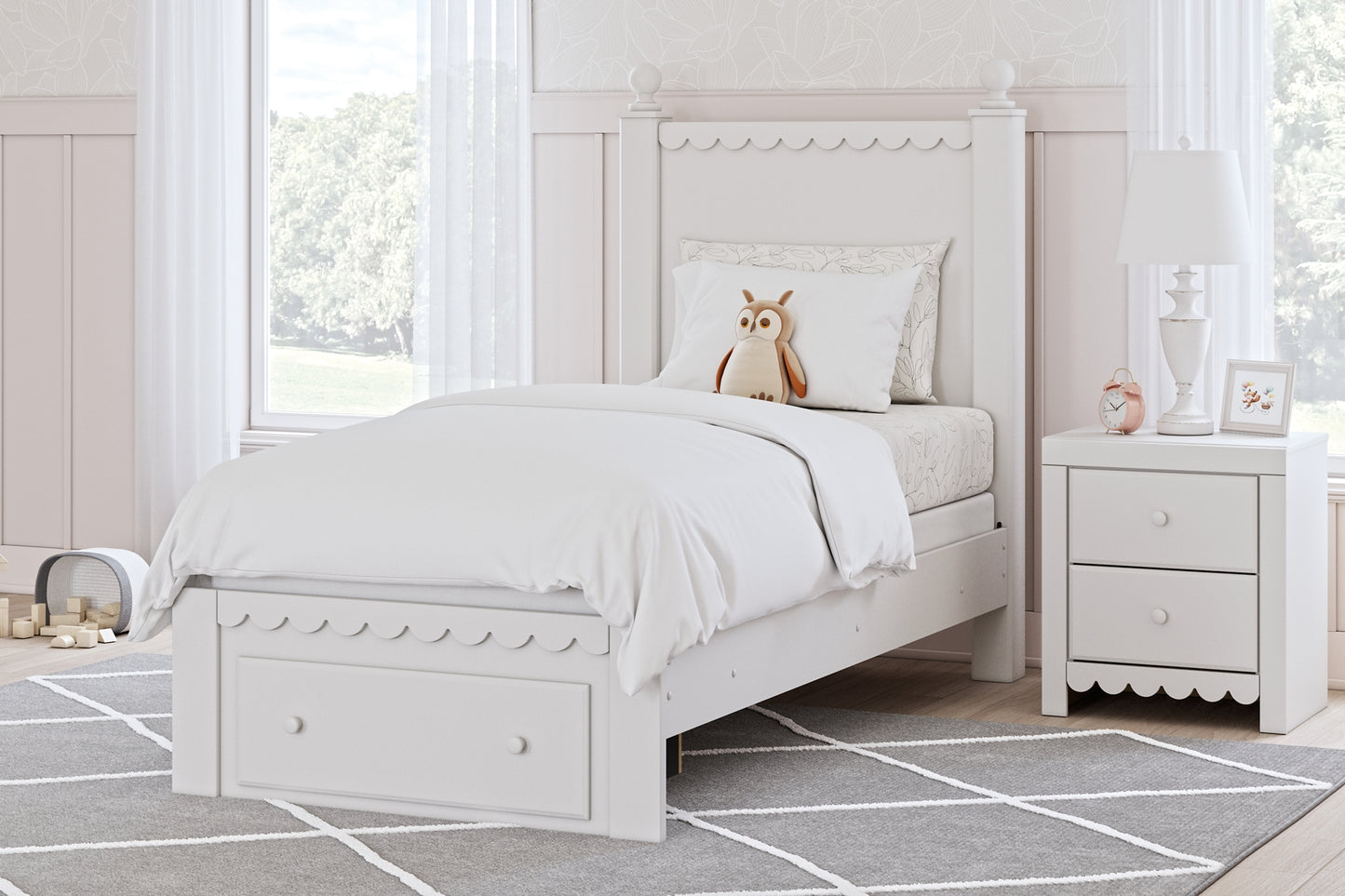 Mollviney Twin Panel Storage Bed with 2 Nightstands