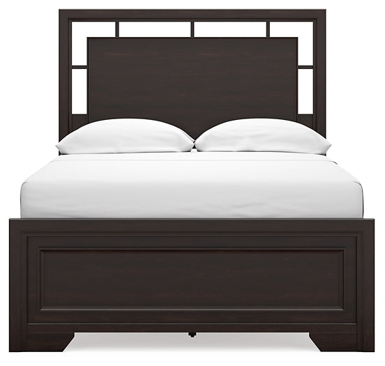 Covetown Full Panel Bed with Mirrored Dresser and Chest