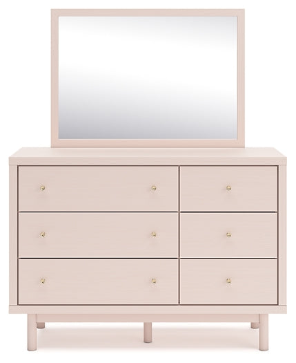 Wistenpine Twin Upholstered Panel Bed with Mirrored Dresser and Chest