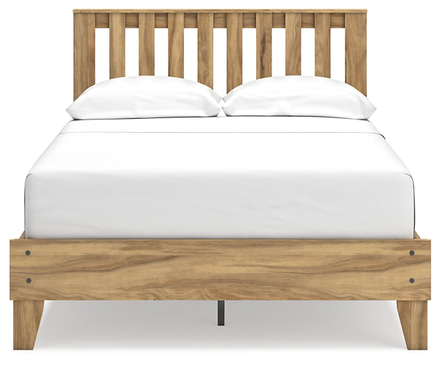 Bermacy Full Platform Panel Bed with Dresser and 2 Nightstands