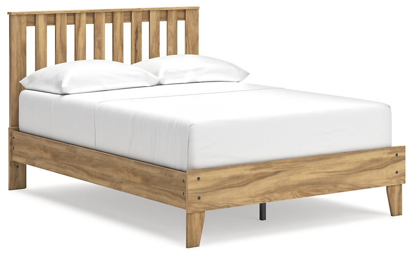 Bermacy Full Platform Panel Bed with Dresser and 2 Nightstands