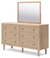 Cielden Full Panel Bed with Mirrored Dresser, Chest and 2 Nightstands