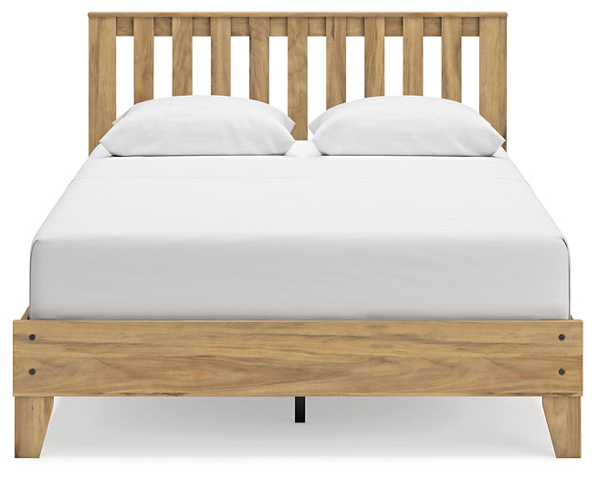 Bermacy Queen Platform Panel Bed with Dresser and Nightstand