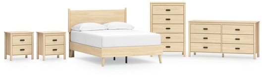 Cabinella Full Platform Panel Bed with Dresser, Chest and 2 Nightstands