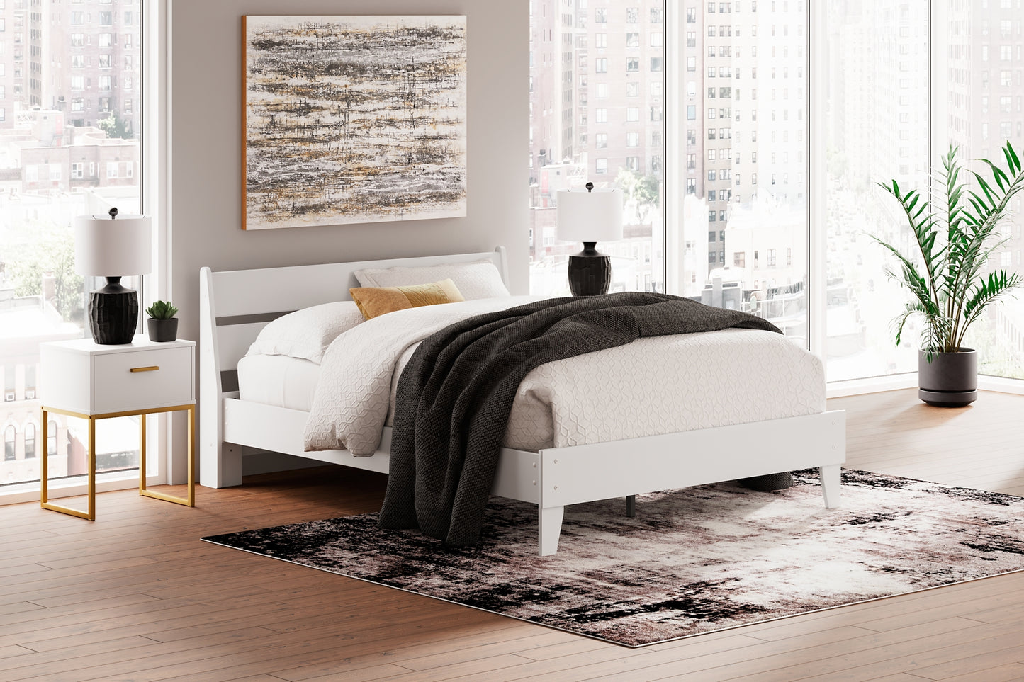 Socalle Queen Panel Platform Bed with Dresser