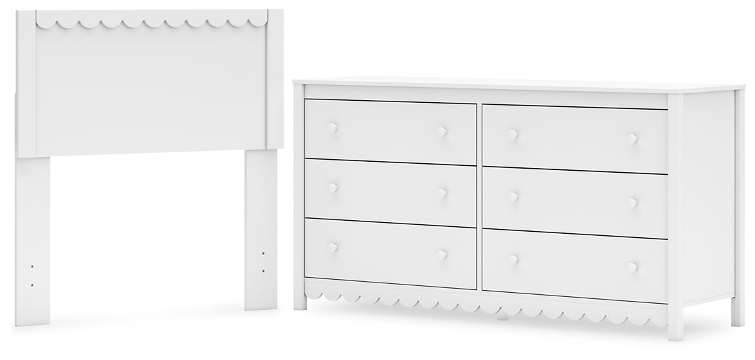 Hallityn Twin Panel Headboard with Dresser