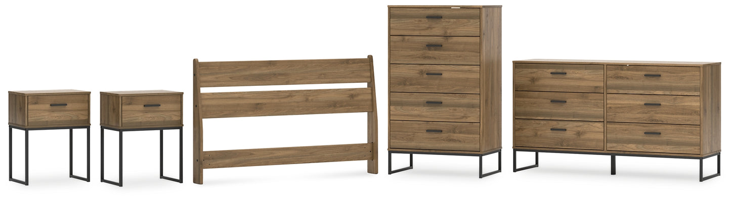 Deanlow Full Panel Headboard with Dresser, Chest and 2 Nightstands