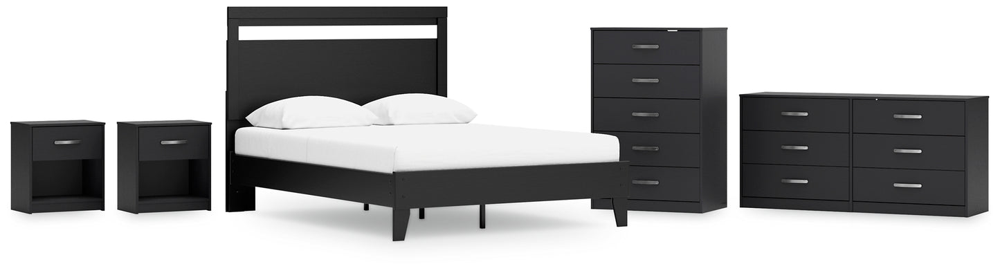 Finch Queen Panel Platform Bed with Dresser, Chest and 2 Nightstands