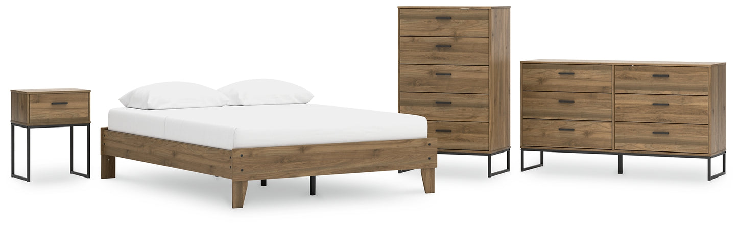 Deanlow Queen Platform Bed with Dresser, Chest and Nightstand