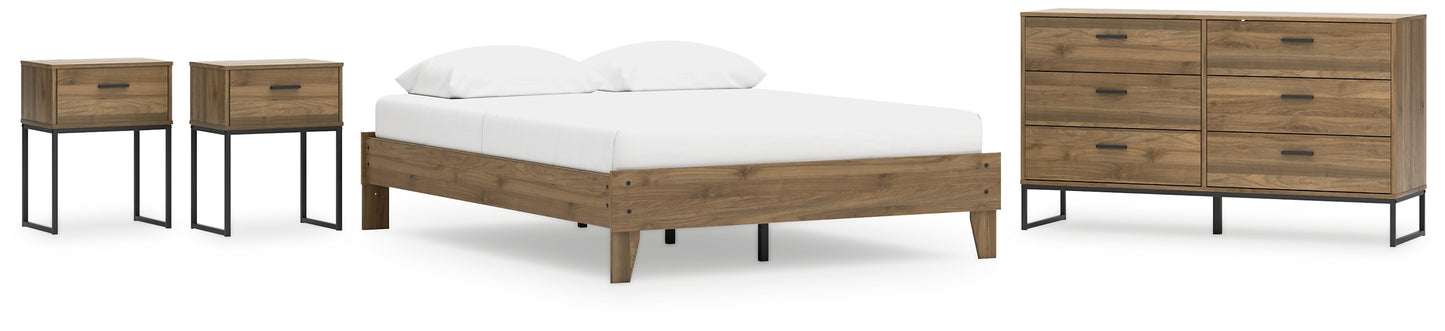 Deanlow Queen Platform Bed with Dresser and 2 Nightstands