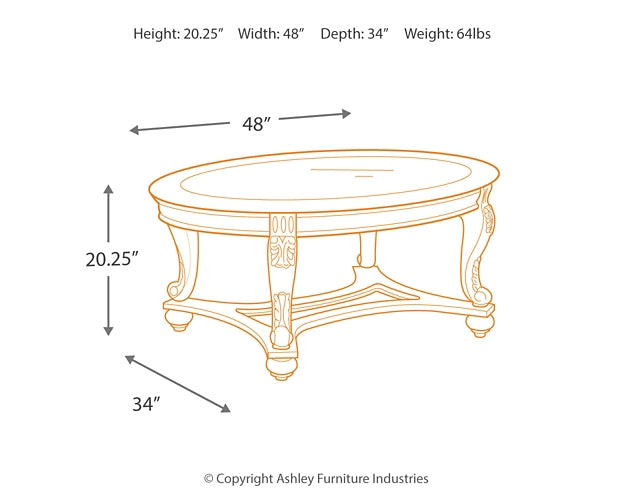 Norcastle Oval Cocktail Table