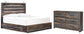 Drystan King Panel Bed with 4 Storage Drawers with Dresser