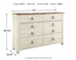 Willowton Twin Panel Headboard with Dresser