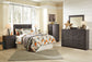 Brinxton Full Panel Headboard with Mirrored Dresser, Chest and 2 Nightstands