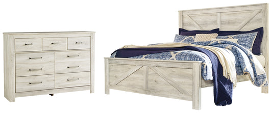 Bellaby King Crossbuck Panel Bed with Dresser