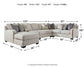 Dellara 5-Piece Sectional with Ottoman