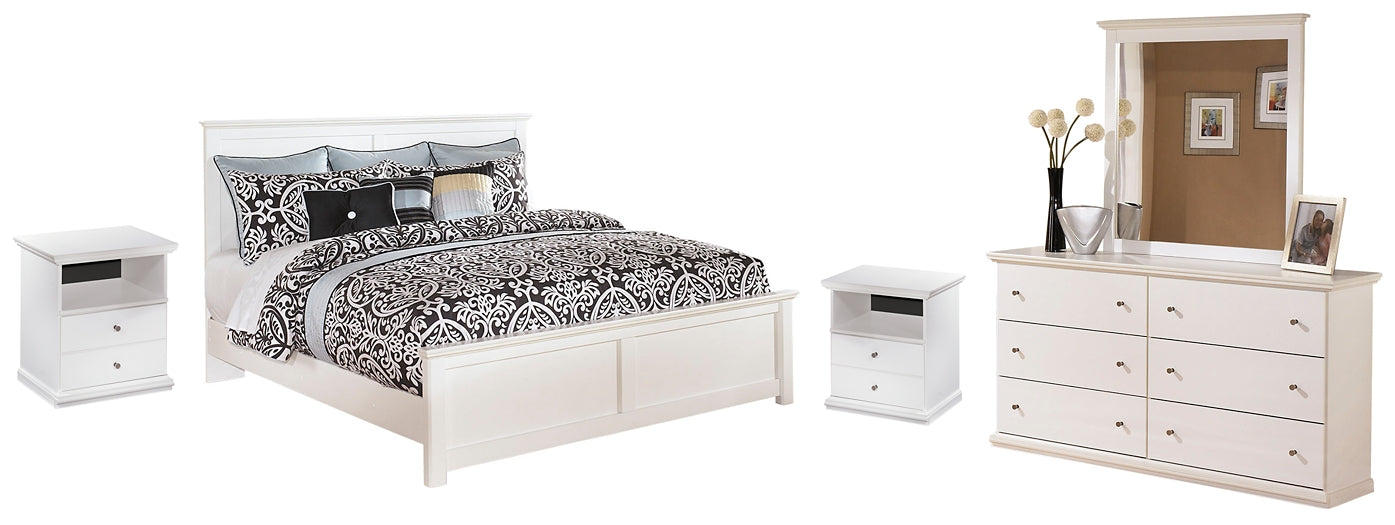 Bostwick Shoals King Panel Bed with Mirrored Dresser