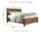 Flynnter  Sleigh Bed With 2 Storage Drawers With Dresser With Dresser