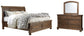 Flynnter  Sleigh Bed With 2 Storage Drawers With Mirrored Dresser