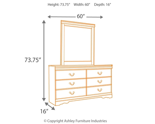 Huey Vineyard Queen Sleigh Headboard with Mirrored Dresser, Chest and 2 Nightstands