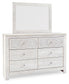 Paxberry Queen Panel Bed with Mirrored Dresser and 2 Nightstands