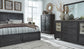 Foyland Queen Panel Storage Bed with Mirrored Dresser and Chest