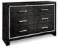 Kaydell Queen Upholstered Panel Headboard with Dresser