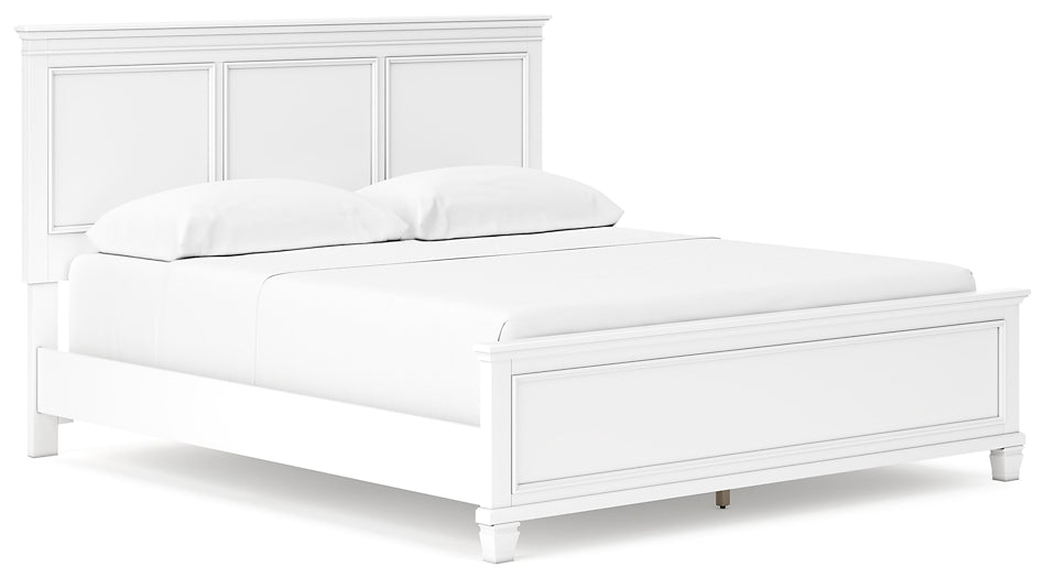 Fortman California King Panel Bed with Mirrored Dresser