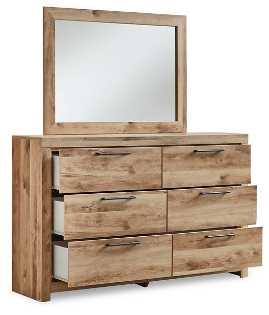 Hyanna King Panel Bed with Mirrored Dresser, Chest and Nightstand