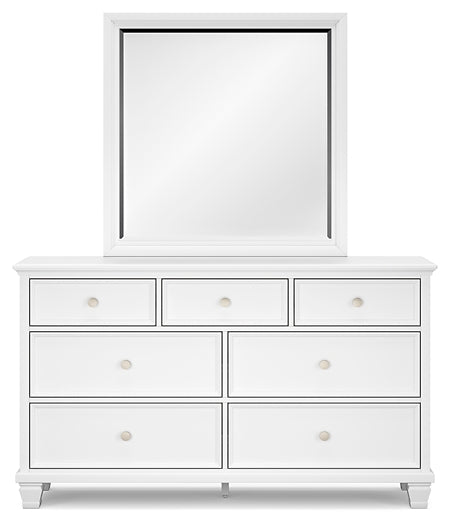 Fortman Twin Panel Bed with Mirrored Dresser and Chest