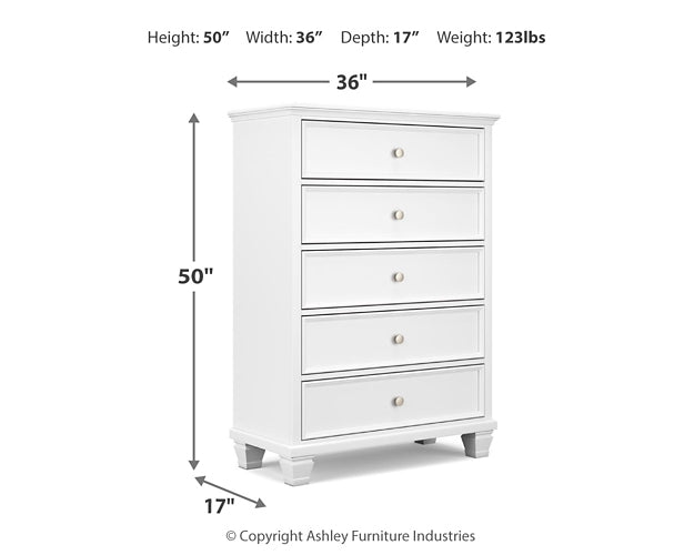 Fortman Twin Panel Bed with Mirrored Dresser and Chest