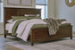 Danabrin California King Panel Bed with Mirrored Dresser and 2 Nightstands