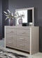 Surancha Queen/Full Panel Headboard with Mirrored Dresser and Nightstand