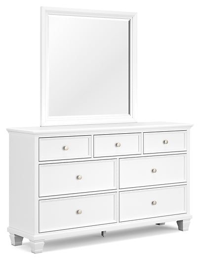 Fortman King Panel Bed with Mirrored Dresser and 2 Nightstands