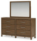 Cabalynn King Panel Bed with Storage with Mirrored Dresser