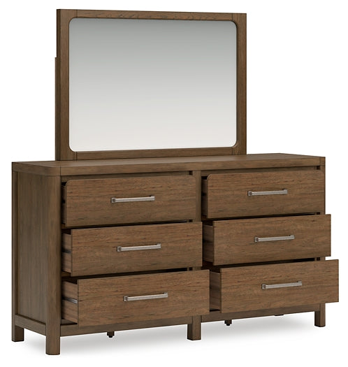 Cabalynn Queen Panel Bed with Storage with Mirrored Dresser, Chest and 2 Nightstands