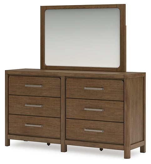 Cabalynn King Panel Bed with Storage with Mirrored Dresser and Nightstand