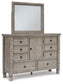 Harrastone Queen Panel Bed with Mirrored Dresser, Chest and 2 Nightstands