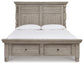 Harrastone Queen Panel Bed with Mirrored Dresser